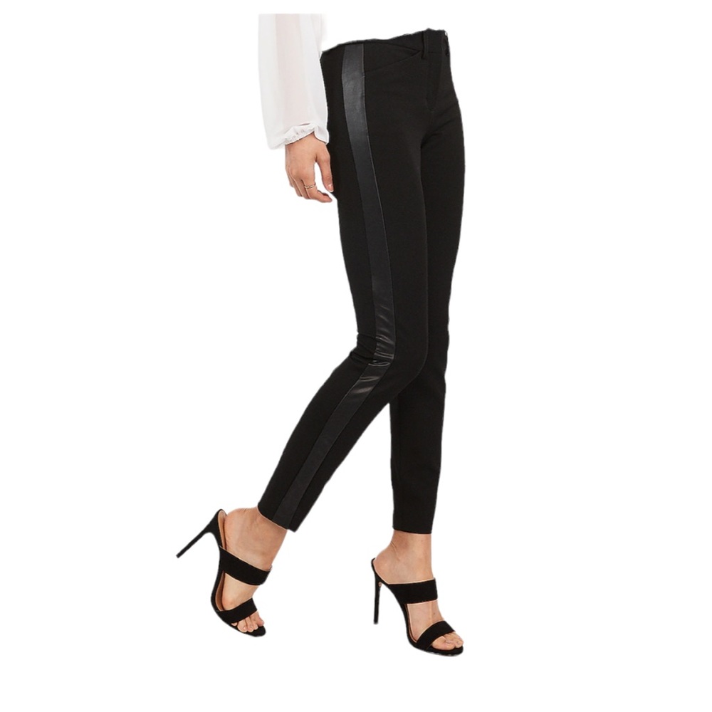 Express Mid Rise Faux Leather Side Stripe Skinny Pant Size 6R